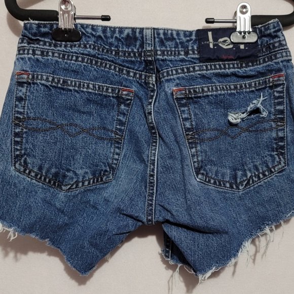 vtg lei dark wash cut off jean shorts size 3 vinta - Picture 8 of 11